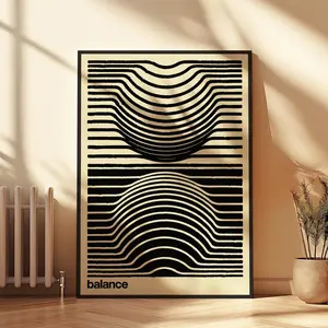 Harmonic Balance - Contemporary Fine Art Poster, Creative Abstract Shapes, Modern Minimalist Wall Art for Zen and Harmony in Your Space