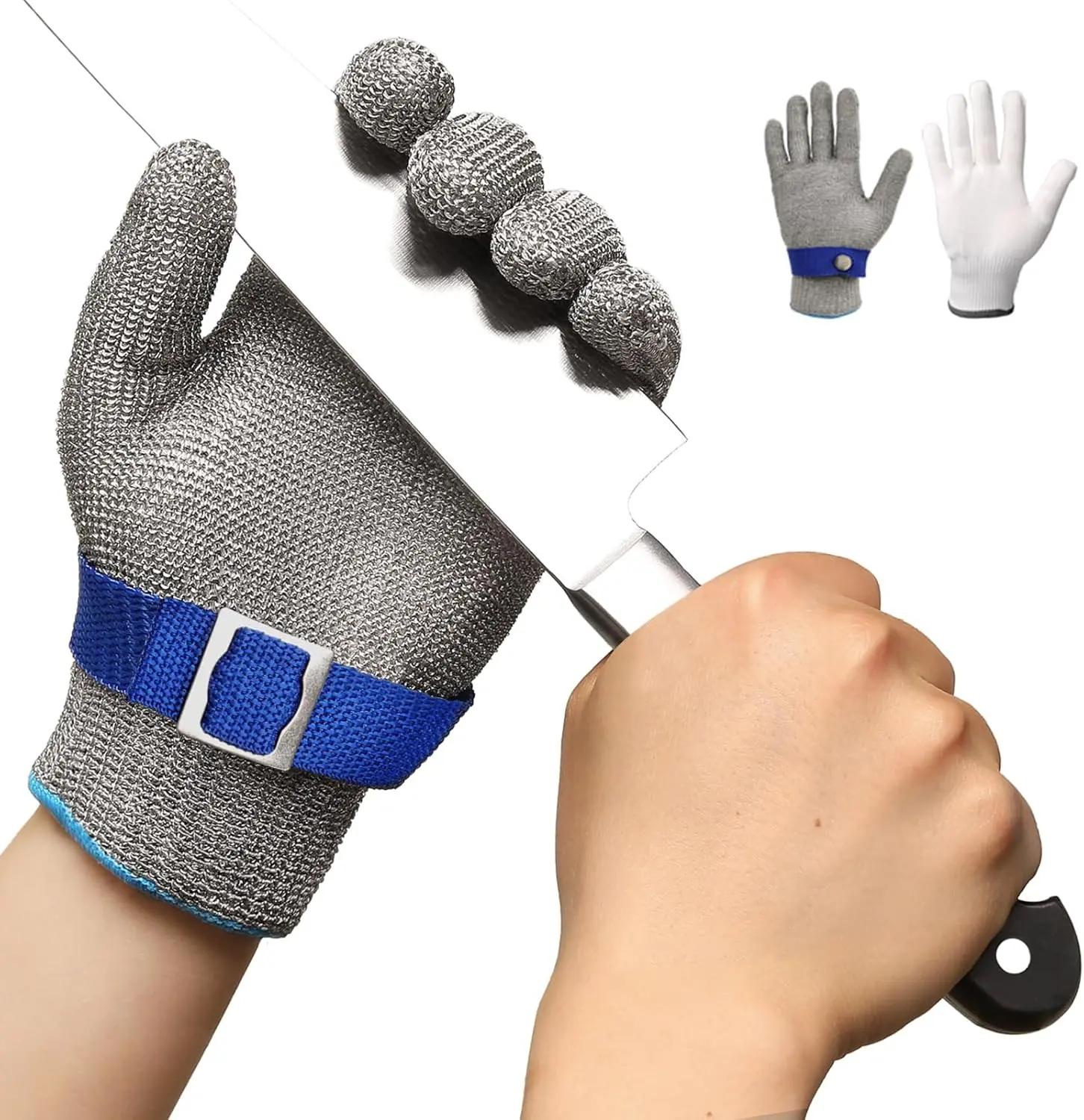 Schwer SlicePro ANSI A9 Cut Resistant Glove PR1707, Food Grade Stainless Steel wire Mesh Metal Gloves, Knife Cutting Gloves for kitchen Mandoline Slicing Butcher Meat