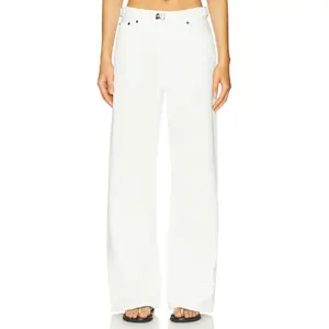 Still Here Buckle Wide Leg Jeans in Milk
