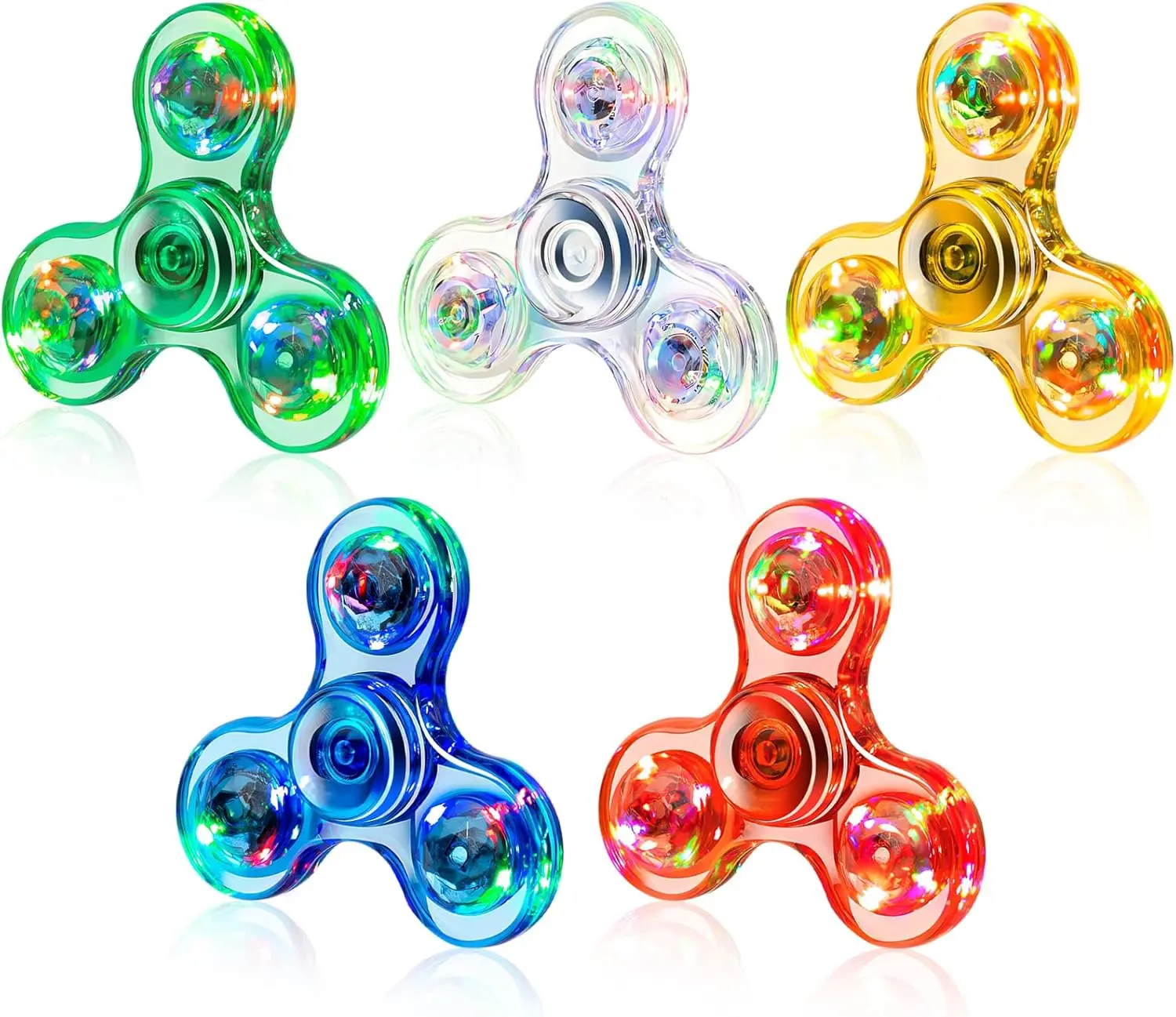 5 Pack Fidget Spinner, LED Light Up Fidget Spinners for Children - Glow ...