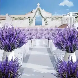 10pcs Artificial Lavender Branches, UV Resistant, Outdoor Decor for Spring Summer, Garden Porch Patio Window Yard Decoration