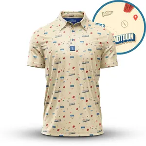 [SHIP FROM US] Poundtown Golf Polo Shirt – Funny Map Pattern Polo, Casual Golf Shirt for Men, Weekend Golf Outfit