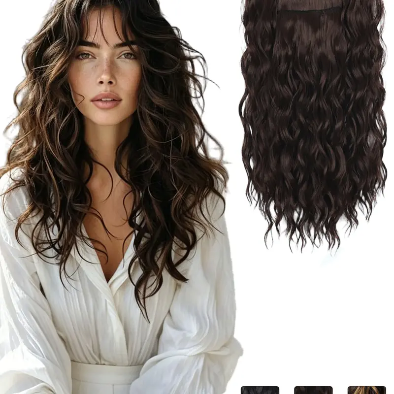 KAIRIYA 12 Inch Wavy Clip-in Hair Extensions, Gorgeous Fluffy Wigs for Women, Synthetic Hair Extensions for Party, Daily Use, Synthetic Hairpiece, Wavy Synthetic Hairpieces