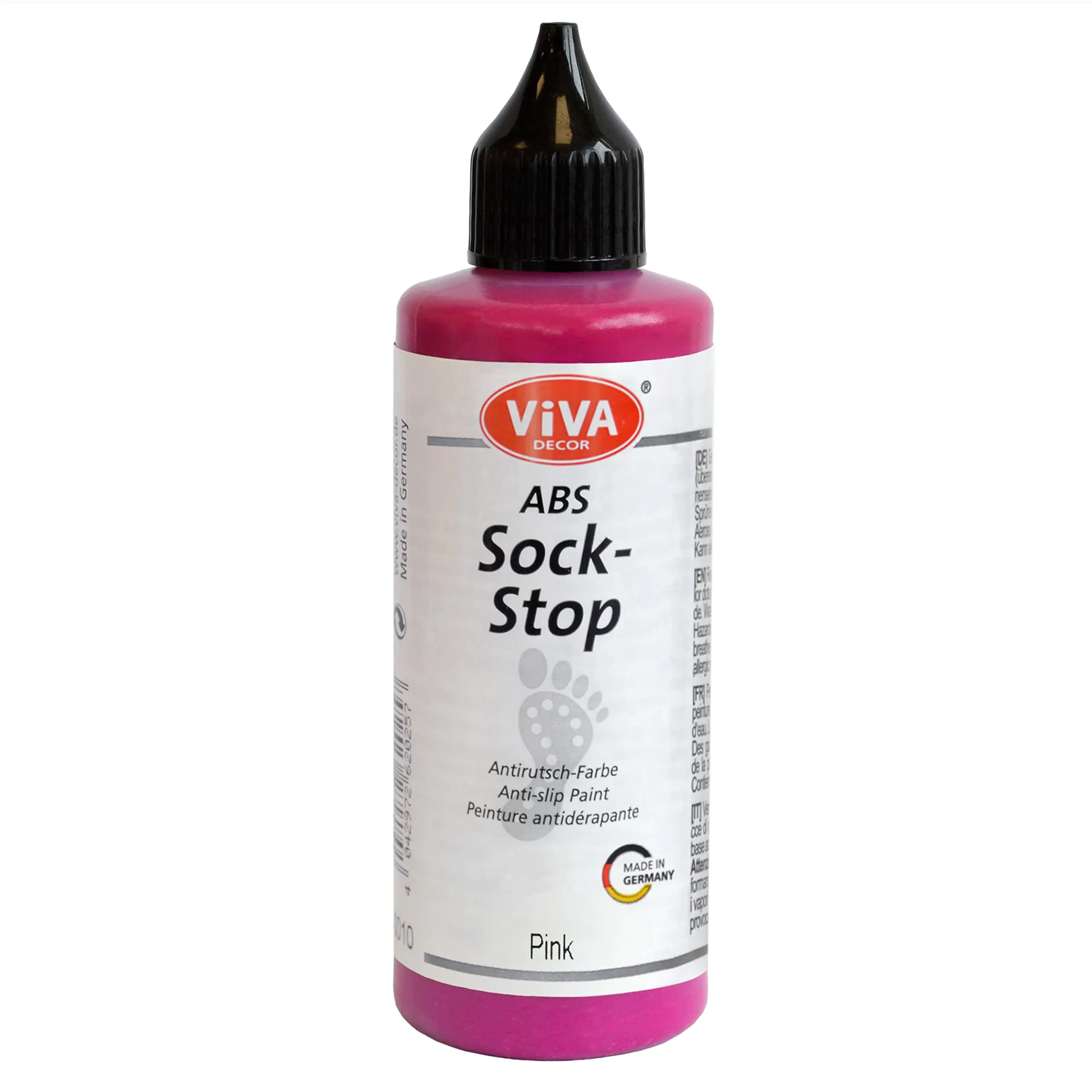 Viva Decor ABS Sock Stop (2.77 Fl oz, Pink) - Fabric Paint for Non-Slip Socks, Bath Mats & More - Latex-Free, Water-Based, Washable - For Grip Socks DIY