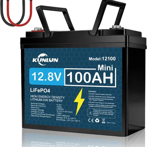 12V 100Ah LiFePO4 Deep Cycle Rechargeable Lithium Battery, Built-in BMS, Over 5000 Life Cycles，Backup Power Perfect for Off-Grid Home Energy Storage-Core Series, Maintenance-Free