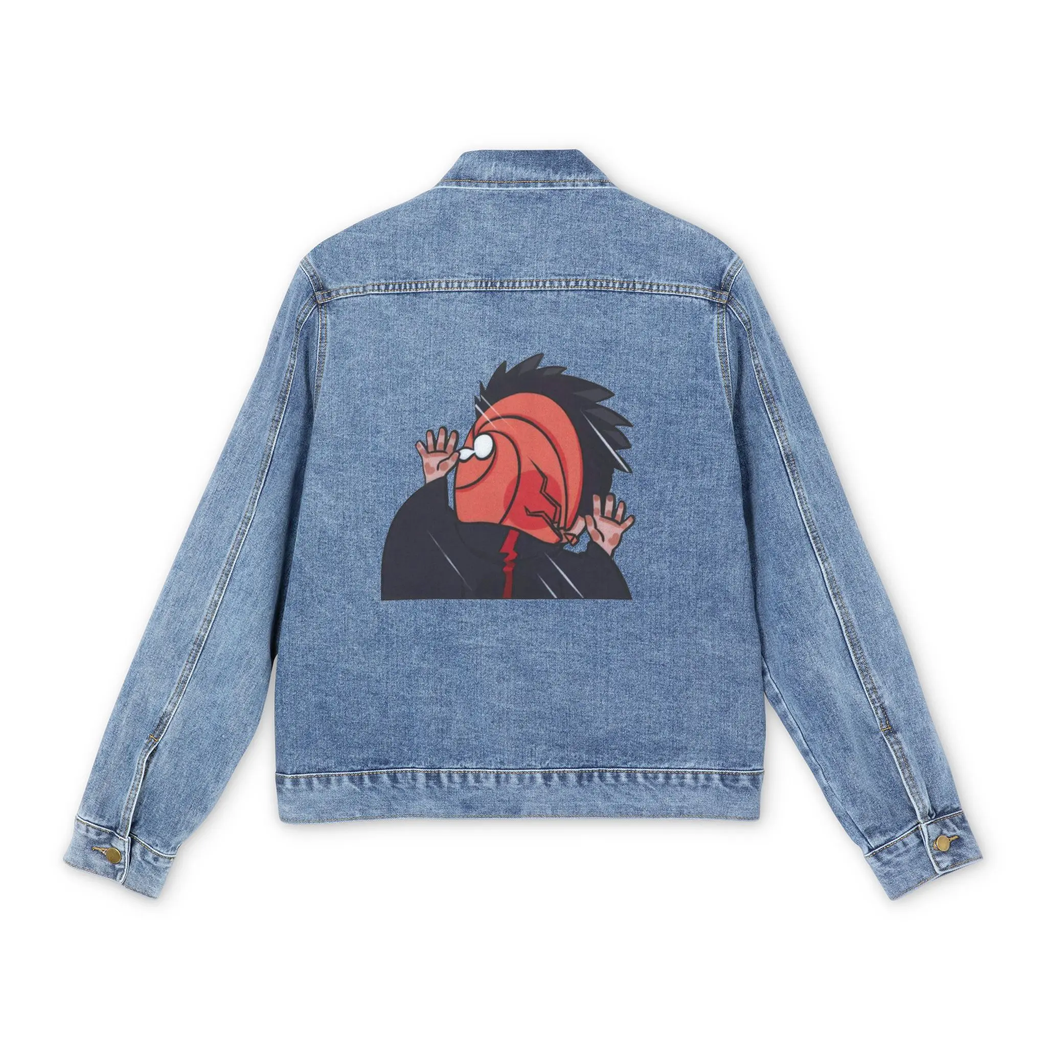 Anime Denim Jacket for Men, Japanese Cartoon Graphic, Otaku Streetwear, Manga Fashion Coat, Anime Lover Gift, DBZ, JJK, Naruto, JuJitsu Kaisen, Itadori, yuji, Satoru, Gojo, sasuke, DMS, demonslayer, Asian Style Outerwear,