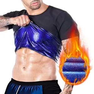 CATTIBOR Menswear Sweat Sauna T-Shirts,Men Sport Vest Short Sleeve Shapwear,Men Breathable Vest Tank Top,Fitness Workout Sports Vest Excerise Waist Trainer Sleeveless Shirt,GYM Wear,Workout Clothing Athletic Compression Athletic Techwear