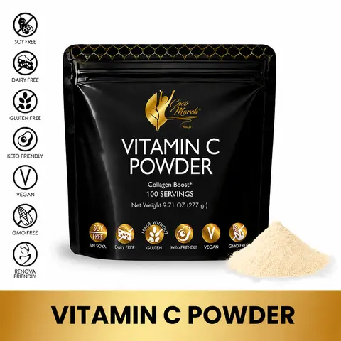 Cocó March N.M.D Vitamin C Powder – 1000 mg with Zinc, Quercetin, Bromelain & L-Lysine – 100 Servings