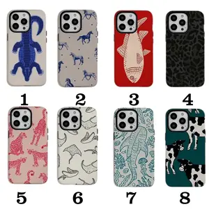 Animal Pattern Phone Case – Crocodile, Horse, Shark, Cow Print Protective Cover, Durable Two-in-One Protective Cover, Fits iPhone 17 16 15 14 13 12 11 Pro Max
