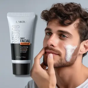 Mens Face Wash 50g Charcoal Oil Control Deep Cleansing Face Wash for Men Pore Minimizing Gentle Exfoliating Removes Excess Oil and Dirt Foaming Gel Facial Cleanser for Oily Acne Prone Skin Daily Routine Korean Skincare K Beauty
