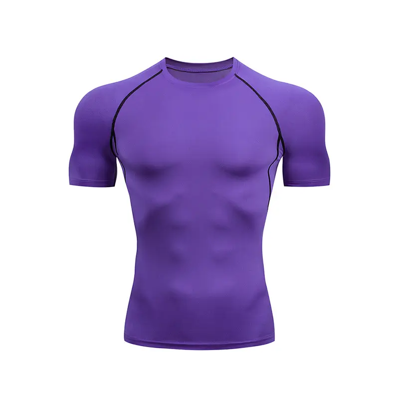 Unisex Western-Sized Colorful Short-Sleeve Sporty Top - In-Stock, Breathable, Quick-Drying, Form-Fitting, Tummy-Control, Body-Shaping for Yoga, Ball Sports