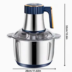 High-Speed Electric Food Chopper 5L 1.32 Gal Powerful 40,000 RPM Meat Veggie Processor Large Capacity 32cm 12.6in 28cm 11.02in