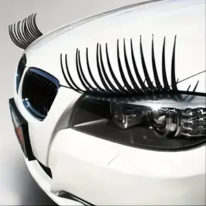 Cute Car Eyelash Stickers, Fake Lashes for Headlights, Holiday Car Decoration, Suitable for All Cars, 2 Pieces