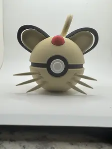 3D printed Pokeball Themed Character Ball Persian!