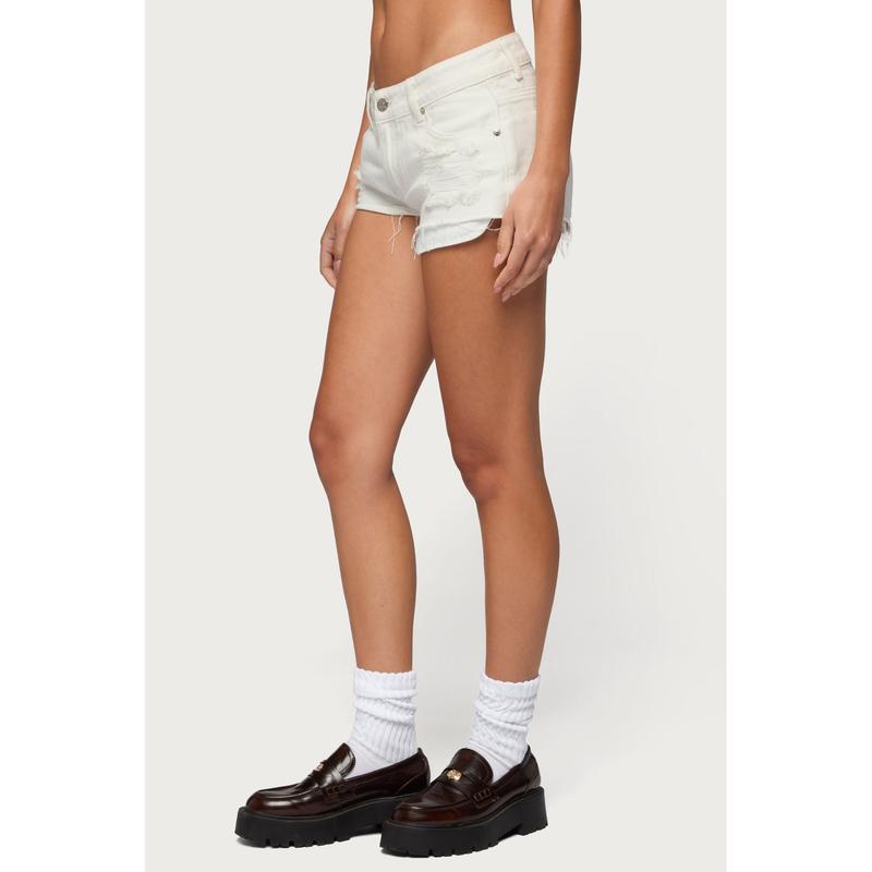 Devin Low Rise Micro Denim Shorts