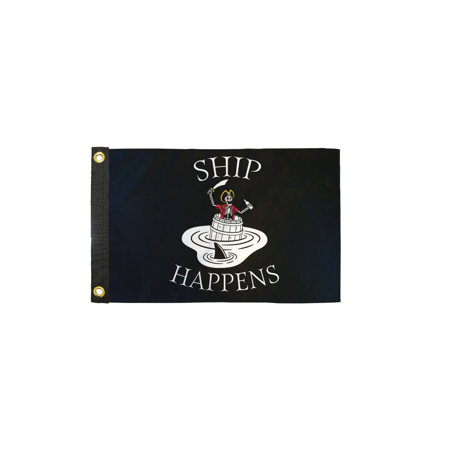 12×18in Hangable Funny Nautical Boat Flag, Durable Lightweight Quick-Drying Nylon Banner with "Ship Happens" Design, Ideal Boater Gift for Outdoor Use, Lake Houses & Festive Party Supplies