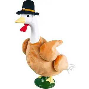 Turkey Porch Goose Outfits for 23 Inch Lawn Statue, Funny Costume for Plastic/Cement Goose Statue, Seasonal Fall Thanksgiving Sculpture Clothes for Garden Yard Patio Party Decoration