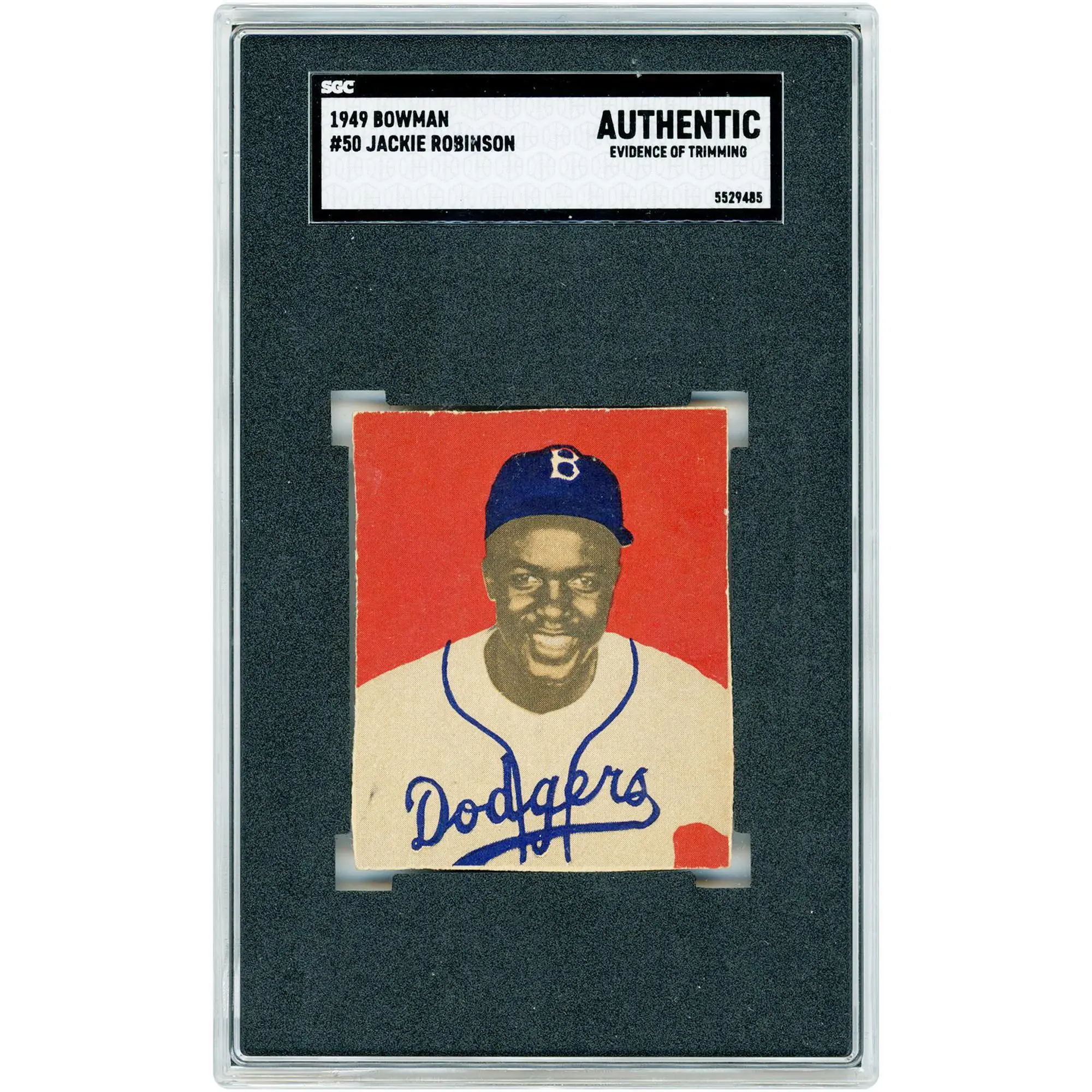 Jackie Robinson Brooklyn Dodgers 1949 Bowman #50 SGC Authenticated Auth Rookie Card - Fanatics Authentic Certified