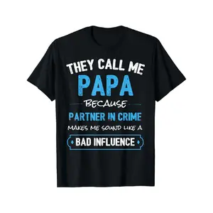 Funny Grandpa Papa Partner In Crime Dad T-Shirt