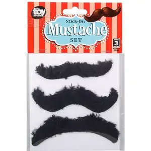 Self-Adhesive Fake Mustache Set (3pcs) - Party Theater Costume Prop Novelty