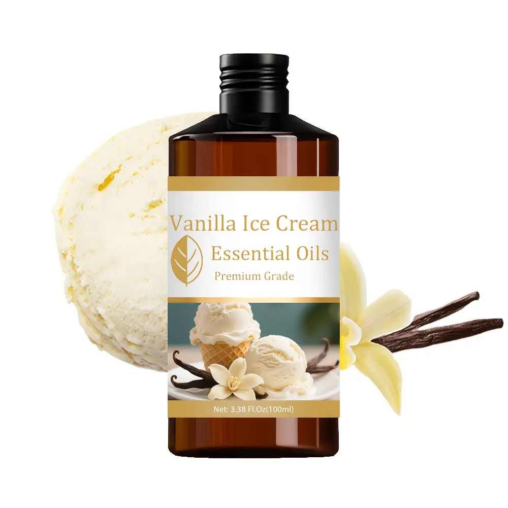 100ML Vanilla Ice Cream Scented Oil, Aromatherapy Diffuser Oil, Long-Lasting Fragrance, Home Use, Nail Hair Skin Care, Massage Diffuser Humidifier, Unisex, Meditation