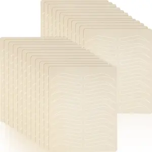 24 Pieces Microblading Practice Skin Double Sided Microblading Supplies Eyebrows Tattoo Fake Practice Skin Silicone No Ink Makeup Silicone Fake Brow Sheet