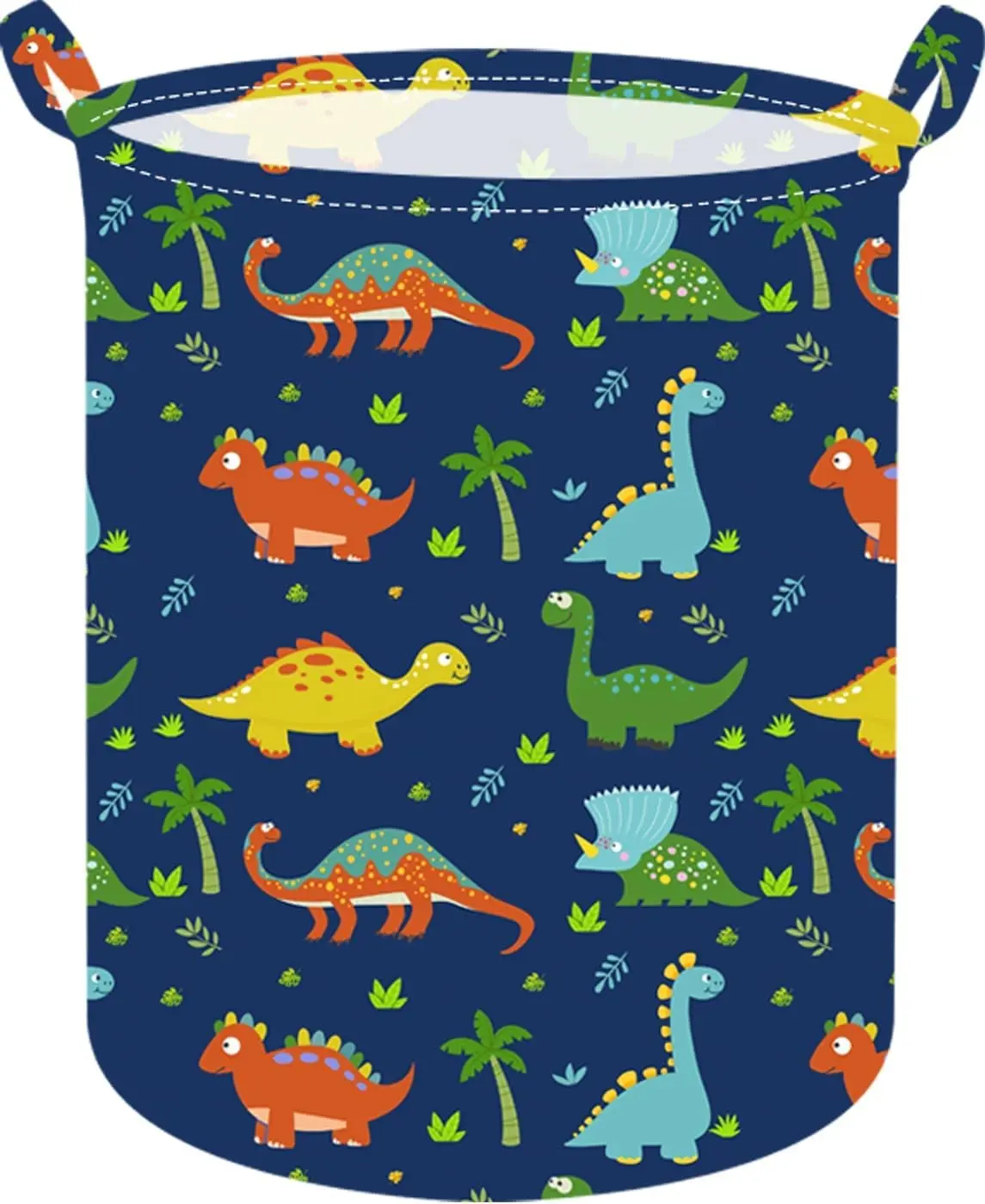 Collapsible Kids Laundry Basket Clothes Hamper, Foldable Storage Organizer Bin, Toy Clothes Storage with Handles for Boys Girls Bedroom, Room Decor Dinosaur