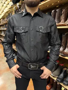 " BARABAS " RRIYADH STUDDED LONG SLEEVE SHIRT ( Black )