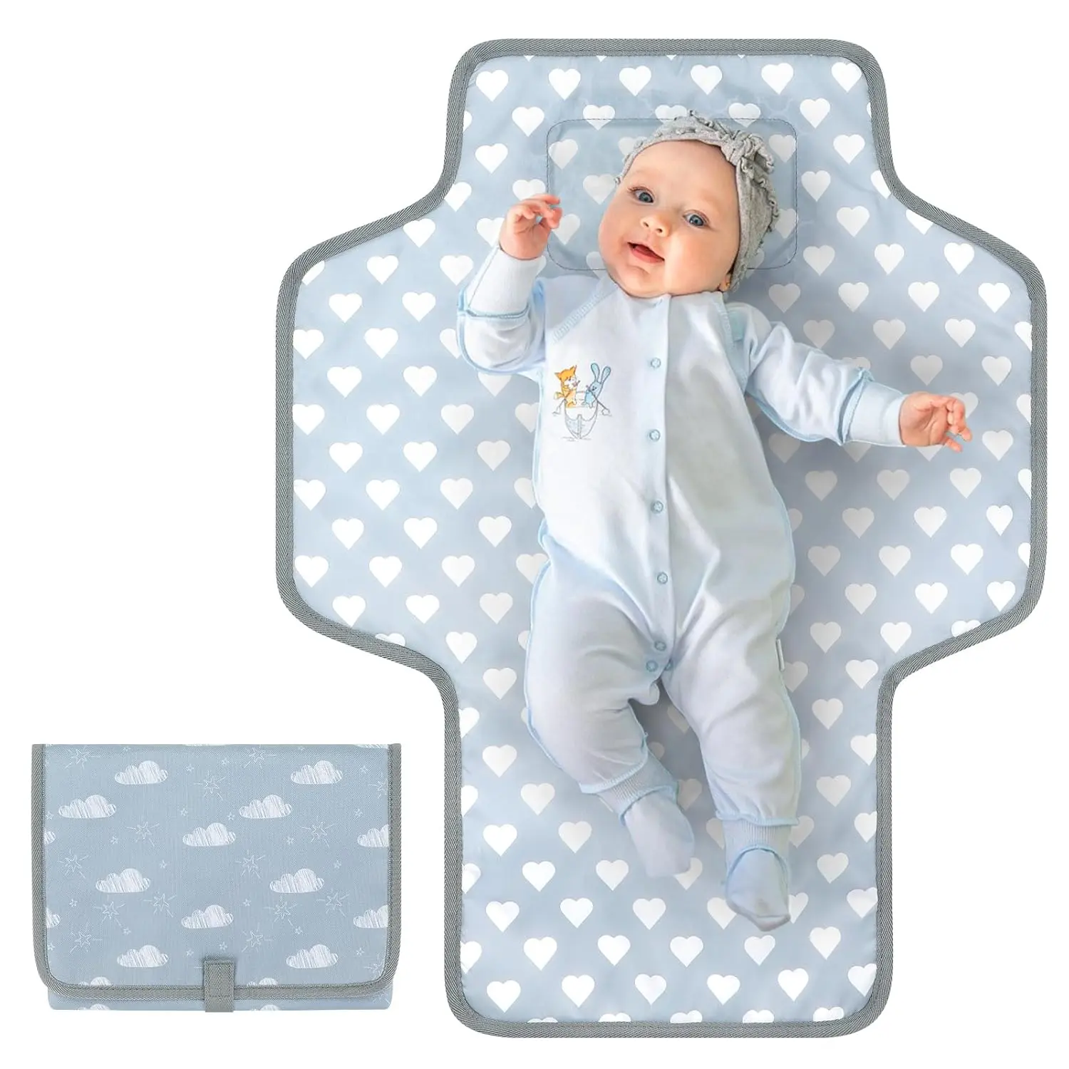Portable Diaper Changing Pad,Mother Day Waterproof Baby Changing Mat, Foldable Travel Diaper Changing Pads for Baby, Baby Essentials Shower Registry Gifts