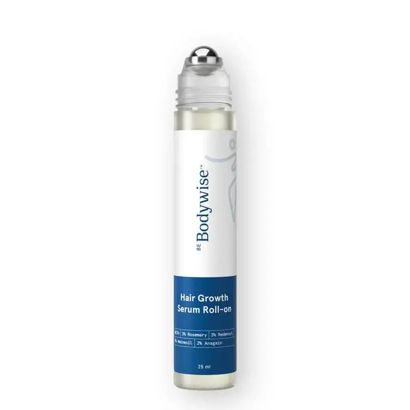 2xBe Bodywise Advanced Hair Growth Roll-On Serum | 3% Rosemary | 2% Aminexil | 3% Redensy l 2% Anagain | Precision Scalp Applicator | Paraben & Sulphate Free | Non oily and mess free