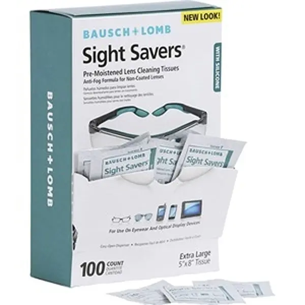Bausch BAL8576 White Pre-moist Cleaning Tissues, Pack of 100