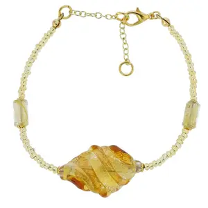 Glass Of Venice Murano Glass Royal Cognac Spiral Bracelet