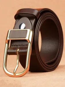 Men's Casual Solid Color PU Leather Belt, Casual Business Belt, Fashion Belt for Party, Daily Clothing Decor, Trendy All-match & Exquisite Belt for Birthday Gift