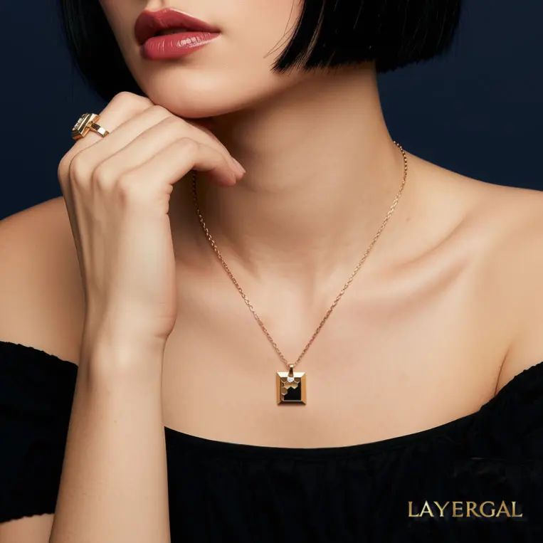 LG016 Honeycomb Radiance Pendant Necklace