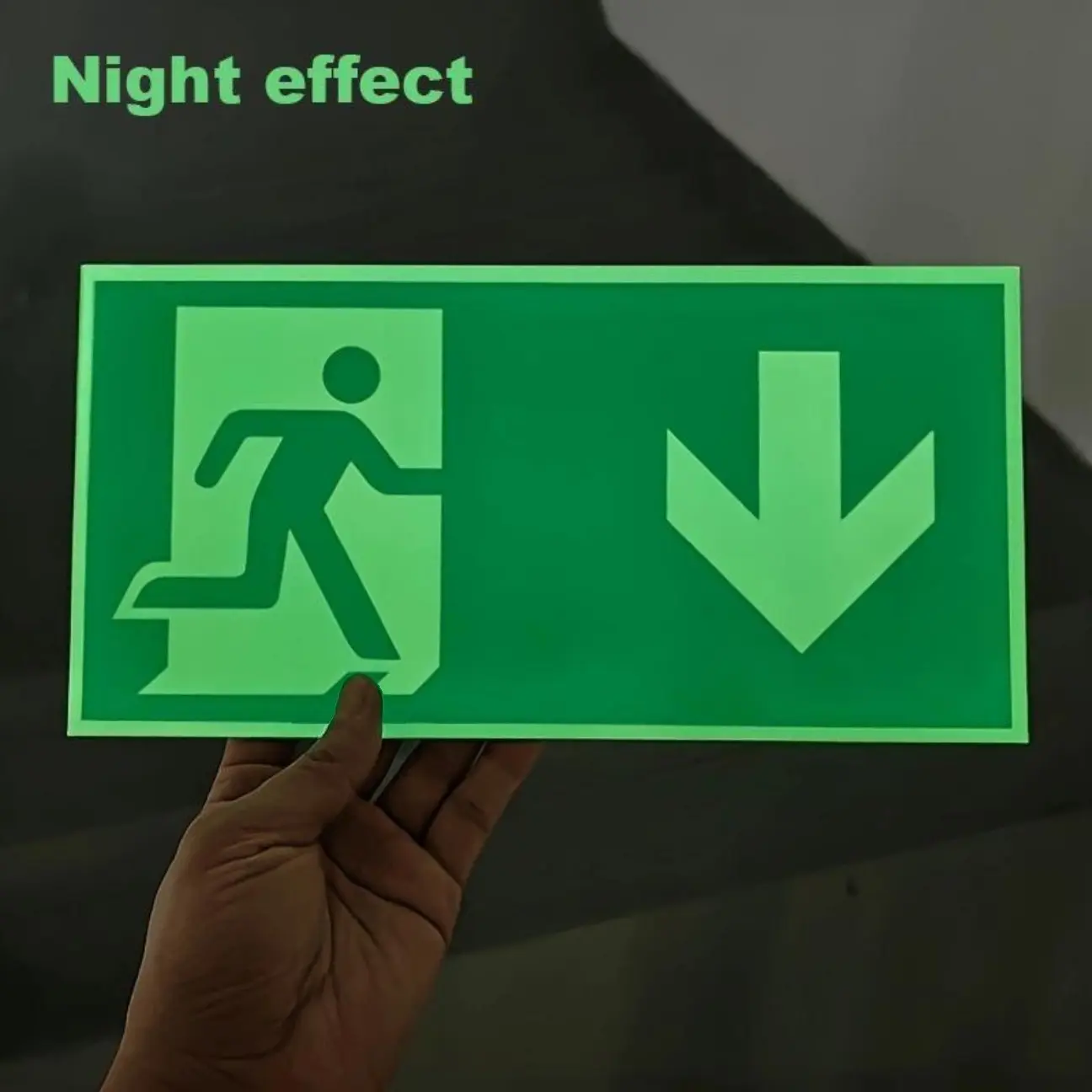1/4/7 Counts Glow in The Dark Emergency Exit Sign Sticker Set, Glowing Fire Safety Quick Evacuation Easy Installation Versatile Use Durable PE Polyethylene Fire & Evacuation Indicator for Workshops, Offices, Public Spaces, Home Decor
