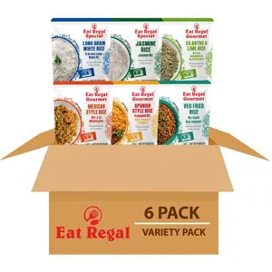Eat Regal Heat & Eat Rice, Microwave Ready Rice in 90 Seconds, 6 Flavor Variety Pack, (6 Pack)