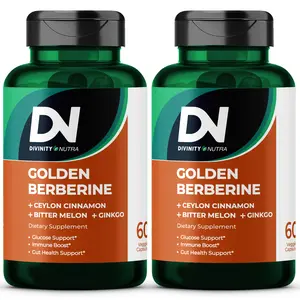 DN 2 Packs 4-in-1 Berberine Supplement 1500mg, Glucose Support, with Ceylon Cinnamon Bitter Melon Ginkgo, Support Gut Health, Metabolism, Wellness