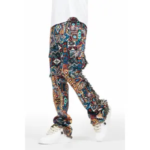Ayami Blue Slim Tapestry Flare Jean