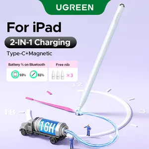 UGREEN Digital iPad Pencil – Find My Compatible for Apple iPad (2018–2026) with Easy Shortcuts, Fast Charging, Works with iPad A16/10/9/8, iPad Air 13/11, iPad Pro 12.9/13/11, iPad Mini 7/6/5 (No Wireless Charging)