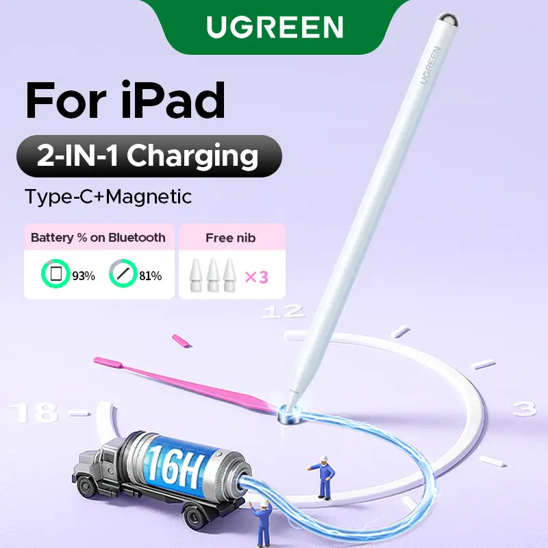UGREEN Digital iPad Pencil – Find My Compatible for Apple iPad (2018–2026) with Easy Shortcuts, Fast Charging, Works with iPad A16/10/9/8, iPad Air 13/11, iPad Pro 12.9/13/11, iPad Mini 7/6/5 (No Wireless Charging) ,DealsForYouDays