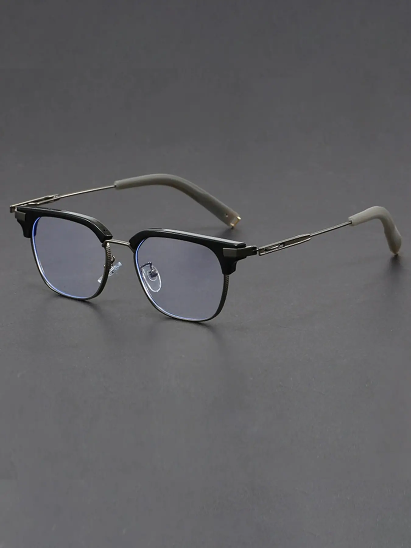 Vintage Half-Frame Glasses Frame, Anti-Blue Light, Comfortable Wear, Unisex, Suitable for Travel, Beach, Cycling, Music Festivals, Parties