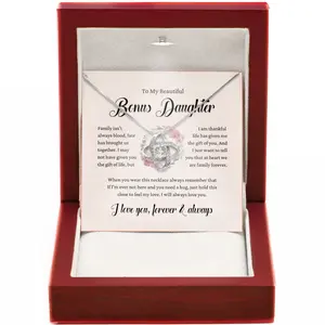 Adopted Daughter Necklace Heartfelt Jewelry Gift Featuring Inspirational Quotes About Family And Love Beyond DNA For Holidays