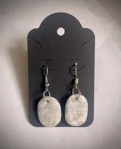 White Silver and Translucent Handmade Earrings