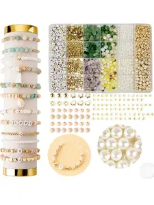 1200pcs Jewelry Making Kit, Series Elegant Stone Beads, DIY Bracelets, Necklaces, Keychains, Craft Accessories, Fashion Gift