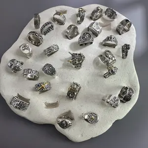 Chunky Silver Plated Adjustable Rings, 5&10 Mystery Ring Pack, Grunge, Gold & Silver Plated, Animal, Hippie, Punk, Gothic, Gift for Him or Her