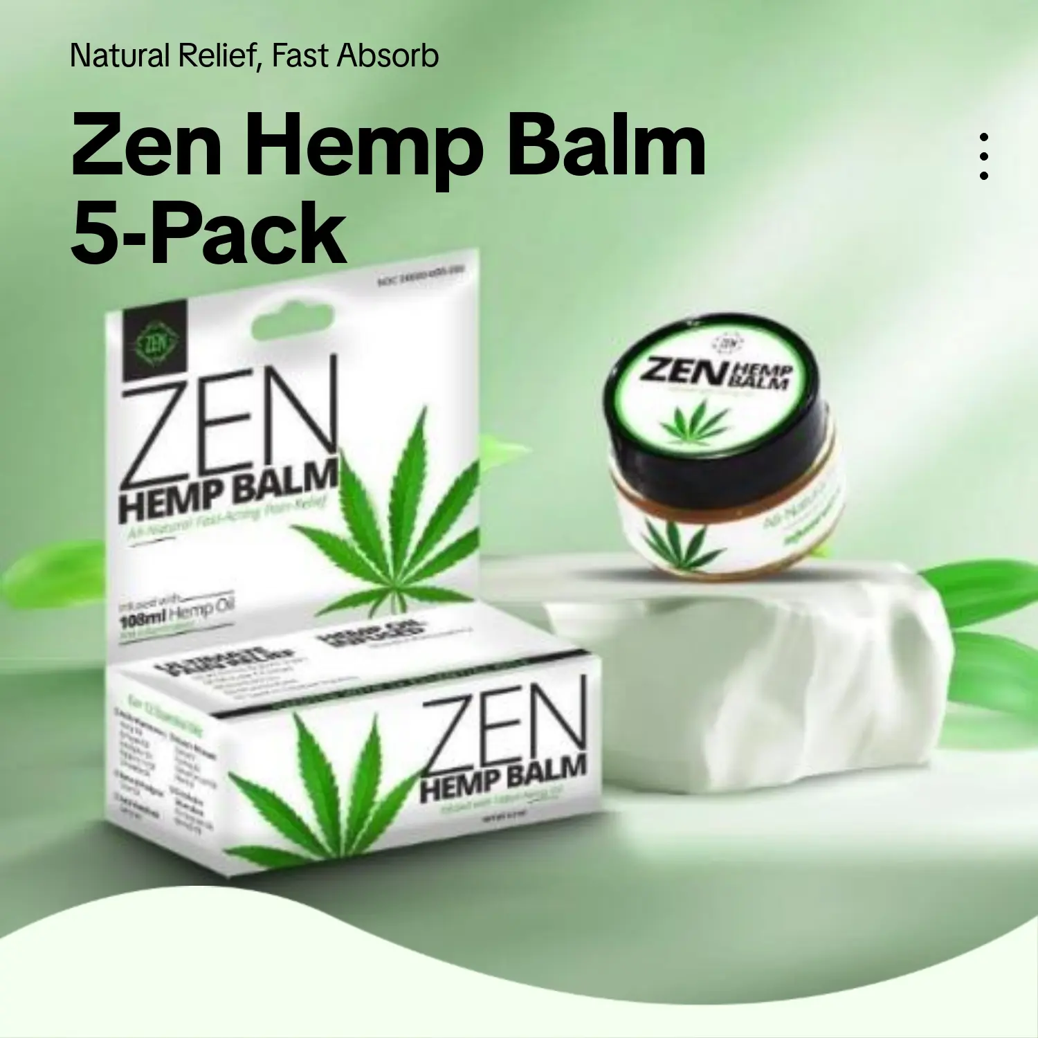 ZEN Hemp Balm 5 Pack Plant-Based Cooling Balm 20 ml Each Therapy Healthcare Fitness Healthy Wellness Aromatherapy Essential Solution Therapeutic Plant based Natural active lifestyle cooling balm botanical blend gym everyday movement yoga pilates routine M
