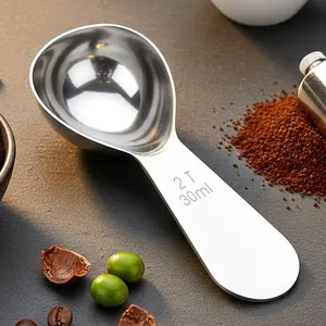 Leeseph 304 Stainless Steel Coffee Spoons, 1tbsp/2tbsp Short Handled Measure Scooper, 15ML & 30ML Tablespoon for Precision Measuring Utensils