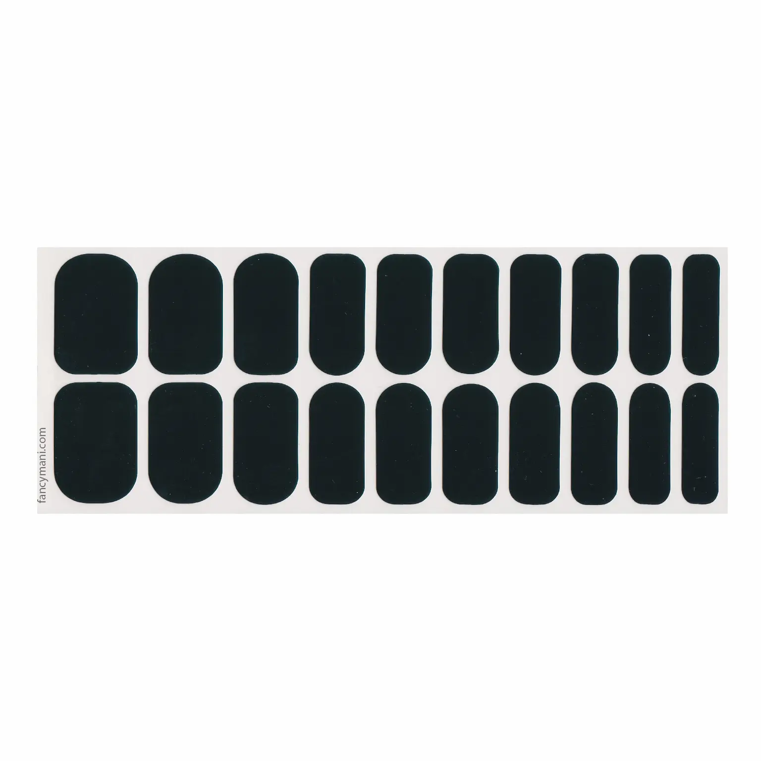 Black Solid Nail Strips No UV Light Needed Lasting Nail Wraps 20 Pcs Sheet Double-Ended for the Perfect Fit Easy Application & Removal