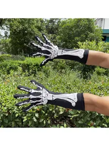 Halloween Skeleton Gloves Performance Props Prom Party Horror Ghost Skeleton Gloves Game Clothing Accessories