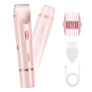 Mother'S Day Gift, 2 in 1 Electric Hair Removal Tool Trimmer for Women, Dual-head Electric Razors, Body & Facial Electric Shaver, Waterproof Wet & Dry Use Trimmer, Shaver for Women